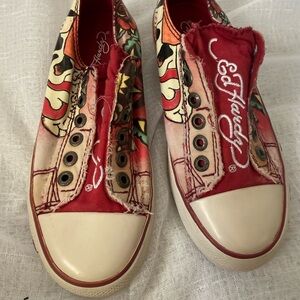 Ed Hardy Women's Multicolor Canvas Sneakers